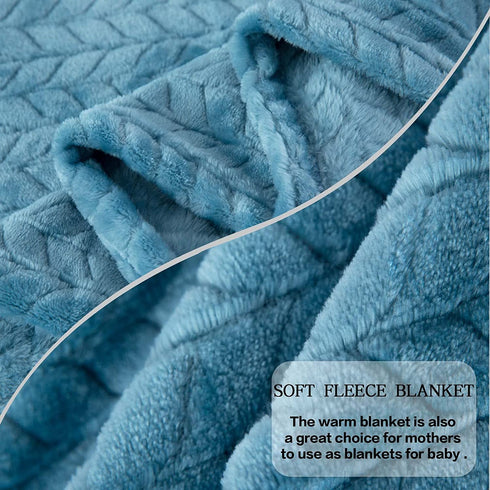 Inhand Fleece Throw Blankets, Super Soft Flannel Cozy Blankets for Adults, Washable Lightweight Fuzzy Blanket for Couch Sofa Bed Office, Throw Size Warm Plush Blankets for All Season (50"—60", Blue)