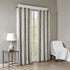 SunSmart Mirage 100% Total Blackout Single Window Curtain, Knitted Jacquard Damask Room Darkening Curtain Panel with Grommet Top, 50x84", Grey