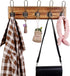 Rustic Coat Rack - Wall Mounted Solid Pine Wood 17" Entryway Coat Hooks - Rustic Hooks for Hanging Coats,Jacket,Clothes,Hats (1 Item Five Hooks, Carbonized Black with Bronze Hooks)