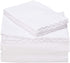 Amrapur Overseas | 4-Piece 100% Microfiber Crochet Lace Bed Sheet Set (White, Queen)