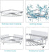 stusgo Corner Shower Caddy, Shower Shelf, Adhesive Shower Wall Caddy, SUS304 Stainless Steel Shower Rack Corner, Bathroom Storage Organizer Rustproof with 4 Hooks for Dorm Kitchen, 2 Pack