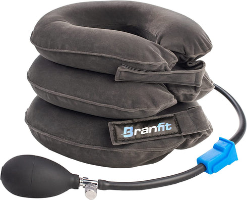Cervical Neck Traction Device and Neck Brace by BRANFIT, Adjustable Neck Support and Neck Stretcher for Spine Alignment and Neck Pain Relief, USA Design (Single Neck Brace)