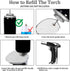 DYD Butane Torch, Culinary Torch Refillable Kitchen Cooking Torch Lighter with Safety Lock and Adjustable Flame for Baking Brulee Creme Cooking BBQ Crafts(Butane Gas Not Included)