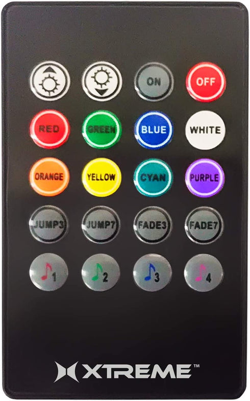 Xtreme USB Powered Sound Reactive LED Light Strip with 8 Unique Colors, 8 Color Changing Modes, Preinstalled Adhesive Back and Included IR Remote 6.6ft