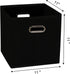 SEVENDOME Fabric Cloth Storage Bins,Fabric Cube Organizer with Dual Handles Foldable Cube Storage Baskets for Home Bedroom Storage,Set of 3, Black