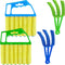 4 Pieces Window Venetian Blind Cleaner Tools 2 Pieces Window Blind Duster Brush and 2 Pieces 7 Finger Duster Brush for Window Air Conditioner Duster Dirt Cleaner (Green, Blue)