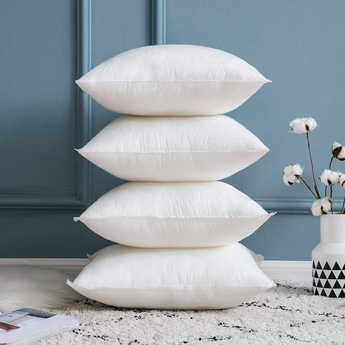 MIULEE Set of 4 Throw Pillow Inserts, Premium Hypoallergenic Throw Pillows Stuffer Decorative Square Sham Pillow Forms for Couch Sofa Bed 12 x 12 Inch