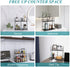 Bathroom Countertop Organizer Rack, SAUCE ZHAN Wall Mounted Spice Rack Organizer for Kitchen Counter Storage Shelf Foldable 2 Tier Cabinet Seasoning Racks Wire Makeup Organizer Shower Vanity Tray