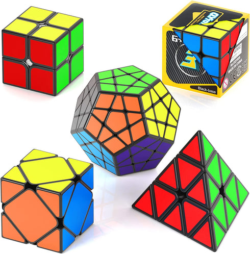 Vdealen Speed Cube Set, Puzzle Cube Bundle 2x2 3x3 Pyramid Dodecahedron Skewb Magic Cube Set, Smooth Sticker Cubes Games Toy Gifts for All Age Kids- 5 Pack