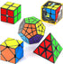 Vdealen Speed Cube Set, Puzzle Cube Bundle 2x2 3x3 Pyramid Dodecahedron Skewb Magic Cube Set, Smooth Sticker Cubes Games Toy Gifts for All Age Kids- 5 Pack