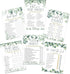 Bridal Shower Games (Set of 6 Fun Activities for 25 Guests), Greenery Floral Eucalyptus Theme