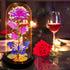 TURNMEON Valentines Day Gift for Her 24K Gold Foil Led Rose Warm White Light, Valentines Rose Light Up Forever Glass Rose for Girlfriend Wife Women Valentine's Anniversary Wedding Home Decor (Pink)