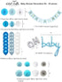VIDAL CRAFTS Baby Shower Decorations for Boy, Its a Boy Banner, Complete Party Decor Kit, Paper Fans, OH BABY Foil and Latex Balloons, Tissue Paper Pom Poms, Honeycomb Balls, Party Supplies for Boys