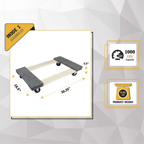 Olympia Tools 85-185 Furniture Dolly, 1000lb Capacity
