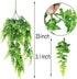 2 Pcs Artificial Plants Hanging Vines Ferns Outdoor UV Resistant Fake Hanging Plant Faux Hanging Boston Fern Flowers Vine Plastic Plants for Wall Indoor Hanging Baskets Wedding Garland Decor