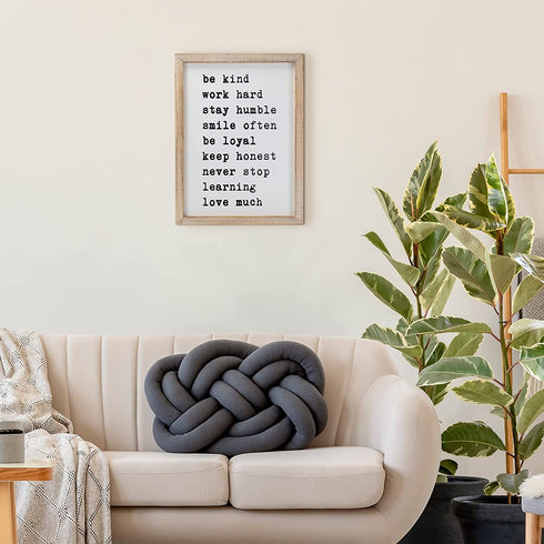 SANY DAYO HOME Wall Decor Signs with Inspirational Sayings 16 x 12 inches Rustic Wood Framed Modern Farmhouse Wall Hanging Art - Be Kind, Stay Humble, Never Stop