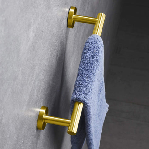 Hoooh 12-Inch Towel Bar Stainless Steel Hand Towel Holder for Bathroom or Kitchen Wall Mount, Brushed Gold, A100L30-BG