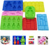 Nuoda Chocolate Candy Silicone Mold, Building Blocks Ice Tray, Robots and Cars Fondant Mold with Children Party Drawstring Bag-Easy to Use and Clean