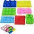 Nuoda Chocolate Candy Silicone Mold, Building Blocks Ice Tray, Robots and Cars Fondant Mold with Children Party Drawstring Bag-Easy to Use and Clean