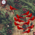 Cardinal Floral Picks - 5" Red Cardinals on 7" Wooden Sticks - Set of 12 Birds Attached to Stems - Red Birds Centerpieces - Christmas DIY - Ornament Holiday Décor.