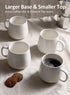 Porcelain Coffee Mugs Set of 4 - 12 Ounce Cups with Handle for Hot or Cold Drinks like Cocoa, Milk, Tea or Water - Smooth Ceramic with Modern Design, White