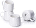 Porcelain Coffee Mugs Set of 4 - 12 Ounce Cups with Handle for Hot or Cold Drinks like Cocoa, Milk, Tea or Water - Smooth Ceramic with Modern Design, White