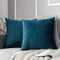 JUSPURBET Decorative Velvet Pillow Covers with Wave Striped,Pack of 2 Luxury Soft Cushion Cases for Couch Sofa Living Room,20x20 Inches,Peacock Blue