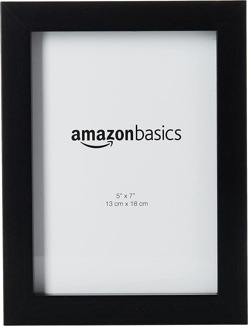 Amazon Basics Photo Picture Frame - 5" x 7", Black - Pack of 5