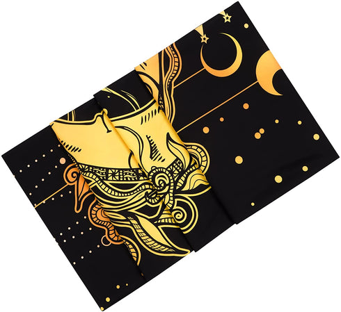 Sun and Moon Tapestry Stars Tapestry Black and Gold Wall Tapestry Psychedelic Moon Tapestry Trippy Celestial Tapestry Wall Hanging for Room (51.2 — 59.1 inches)
