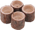 RDEXP Natural Pine Wooden Candle Holder Inner Dia 1.57in Depth 0.59in Handmade Candlesticks for Home Decoration Set of 4