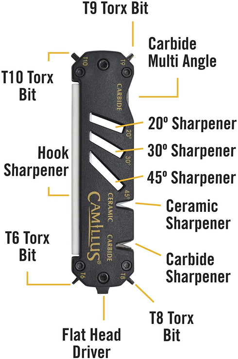Camillus Glide Multitool Knife Sharpener (19224), Black, full size