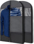 Plixio Gusseted Garment Bags Suit Bag for Travel and Clothing Storage of Dresses, Dress Shirts, Coats€” Includes Zipper Pockets and Large Transparent Window (2 Pack: 43" x 24" x 3.4")
