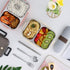 YBOBK HOME Leak Proof Bento Box, 2 Compartments Stainless Steel Lunch Box with Insulated Lunch Bag and Portable Utensil Set, Portion Control Lunch Container, On-the-Go Meal Fruit Snack Packing (Beige)