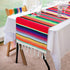 Fowecelt Mexican Serape Table Runner 14 x 84 Inch for Mexican Party Wedding Decorations Outdoor Picnics Dining Table, Fringe Cotton Handwoven Table Runners