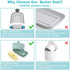 MEMNUN Butter Dish with Water, Ceramics Water Sealed French Butter Keeper with lid for Fresh Soft Butter (White)