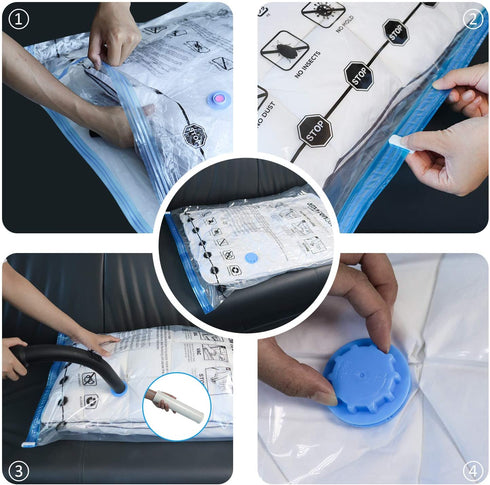 Amazon Basics Vacuum Compression Storage Bags with Hand Pump - Large, 5-Pack