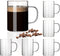 HORLIMER 10 oz Glass Coffee Mugs Set of 6, Clear Coffee Cup with Handle for Tea Cappuccino Latte Milk Juice Hot Beverages