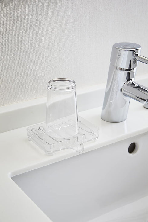 Yamazaki Home Spout Self-Draining Soap Tray-Sink Counter Holder Dish, One Size, Clear