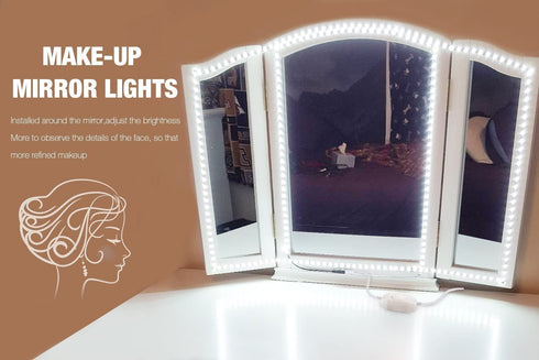 Led Vanity Mirror Lights Kit,ViLSOM 13ft/4M 240 LEDs Make-up Vanity Mirror Light for Vanity Makeup Table Set with Dimmer and Power Supply,Mirror not Included.