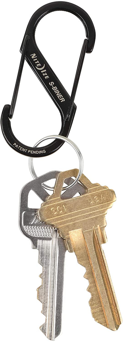 Nite Ize Size-2 S-Biner Dual Carabiner, Stainless-Steel, Black