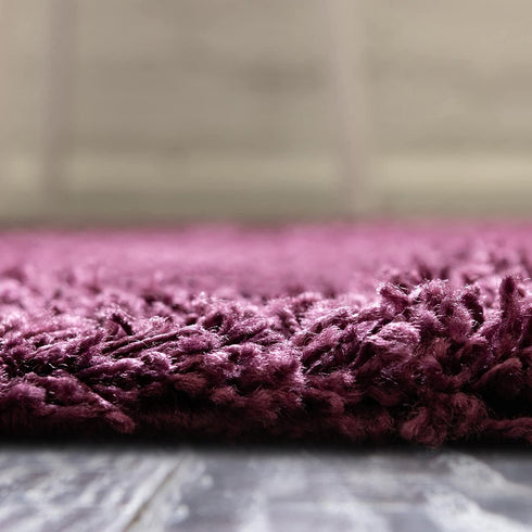 Unique Loom Solo Solid Shag Collection Area Modern Plush Rug Lush & Soft, 2 ft 2 x 3 ft 0, Eggplant Purple
