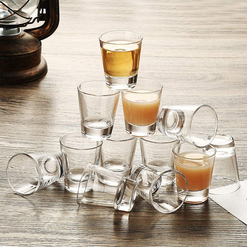 30 Pack Heavy Base Shot Glass Set, Aoeoe 1.5 oz Whiskey Shot Glasses, Clear Shot Glasses Bulk, Small Shot Glasses, Round Espresso Shot Glass, Glass Cups for Vodka, Whiskey, Tequila, Espresso, Liquor
