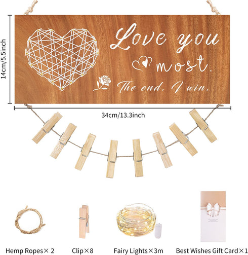 Vetbuosa Love You Most Gifts for Him Boyfriend Gifts for Her Girlfriend Wife Husband Photo Holder, Romantic Anniversary Picture Frame Engagement Wedding Gifts for Couples Photo Frame