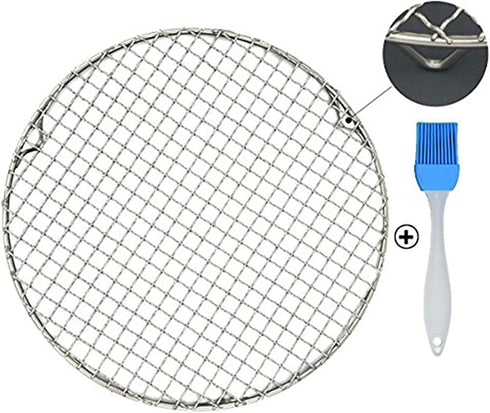 Fivebop Multi-Purpose Stainless Steel Cross Wire Round Steaming Cooling Barbecue Racks/Carbon Baking Net/Grills/Pan Grate with 3 Legs (8.25 inches)