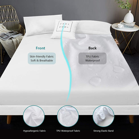 Mattress Protector Full Size Waterproof Mattress Cover Soft Breathable Noiseless Full Mattress Protector Bed Cover Deep Pocket for 6-15" Pad - Machine Washable Vinyl Free (Full)