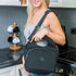 Made Easy Kit Large Insulated Lunch Tote Carrier for Women Men with Front Zipper Pocket, Soft Lightweight, Travel Ready with Padded Shoulder Strap and Magnetic Clasp Handle (Black, Large)