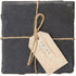 Twine Square Slate Coasters, Modern Square Coasters, Slate with Velvet Backing, Protect Tables and Surfaces, Black, Set of 4