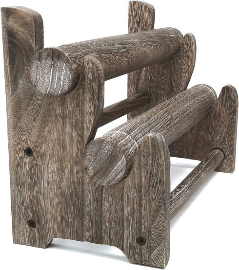 Ikee Design Wooden 2-Tier Bar Bracelet Bangle Jewelry Holder Stand Display Organizer, Wood Bracelet Bangle Holder, Coffee Color, 11.75"W x 5.37"D x 8"H