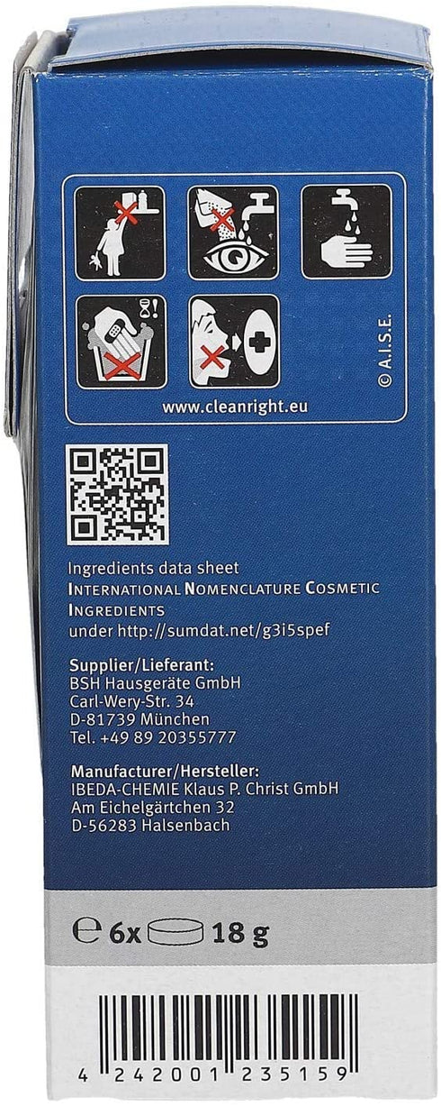 Bosch Original Tassimo Descaling Tablets (1 Box Of 6 Tablets) C/W