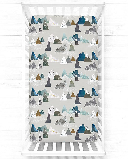 Mountains Baby Boy Crib Sheet Toddler Bed Sheets Soft Breathable Nursery Bedding